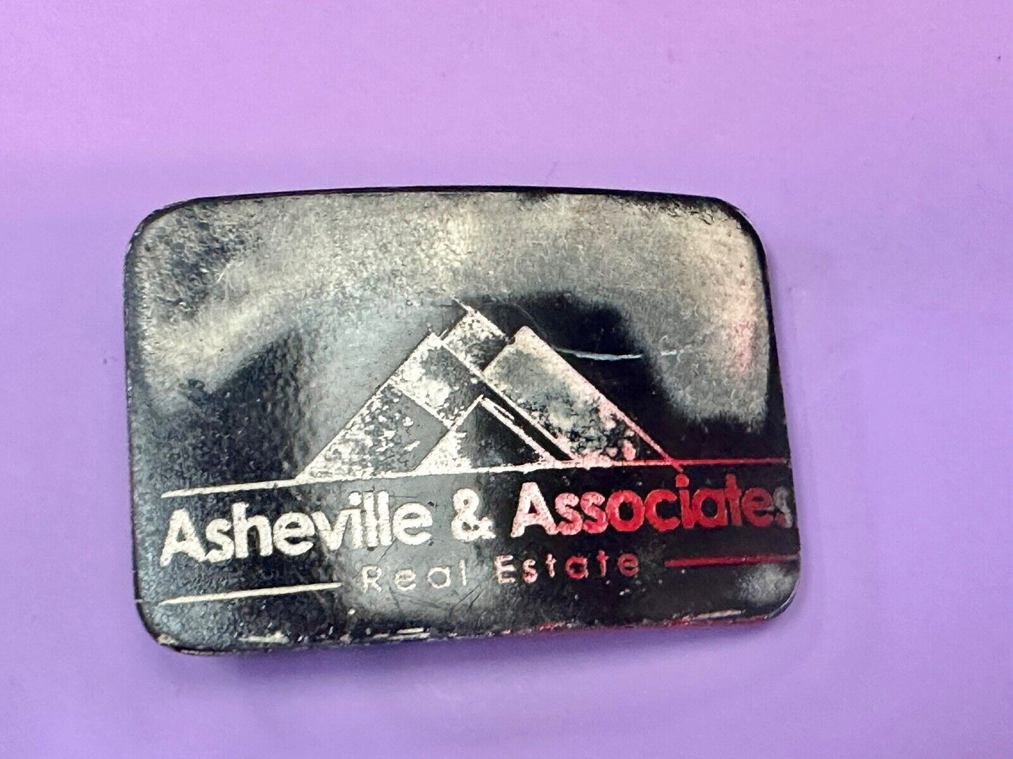 Asheville and Associates Real Estate Realtor Company Vintage Belt Buckle