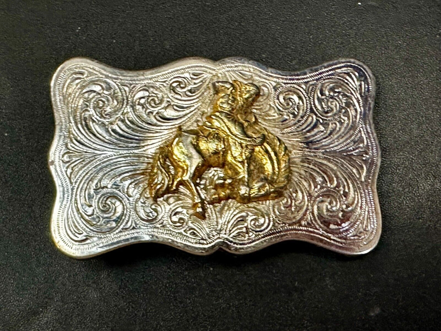 Vintage Cowboy Saddle Bronc small Cowgirls western belt buckle