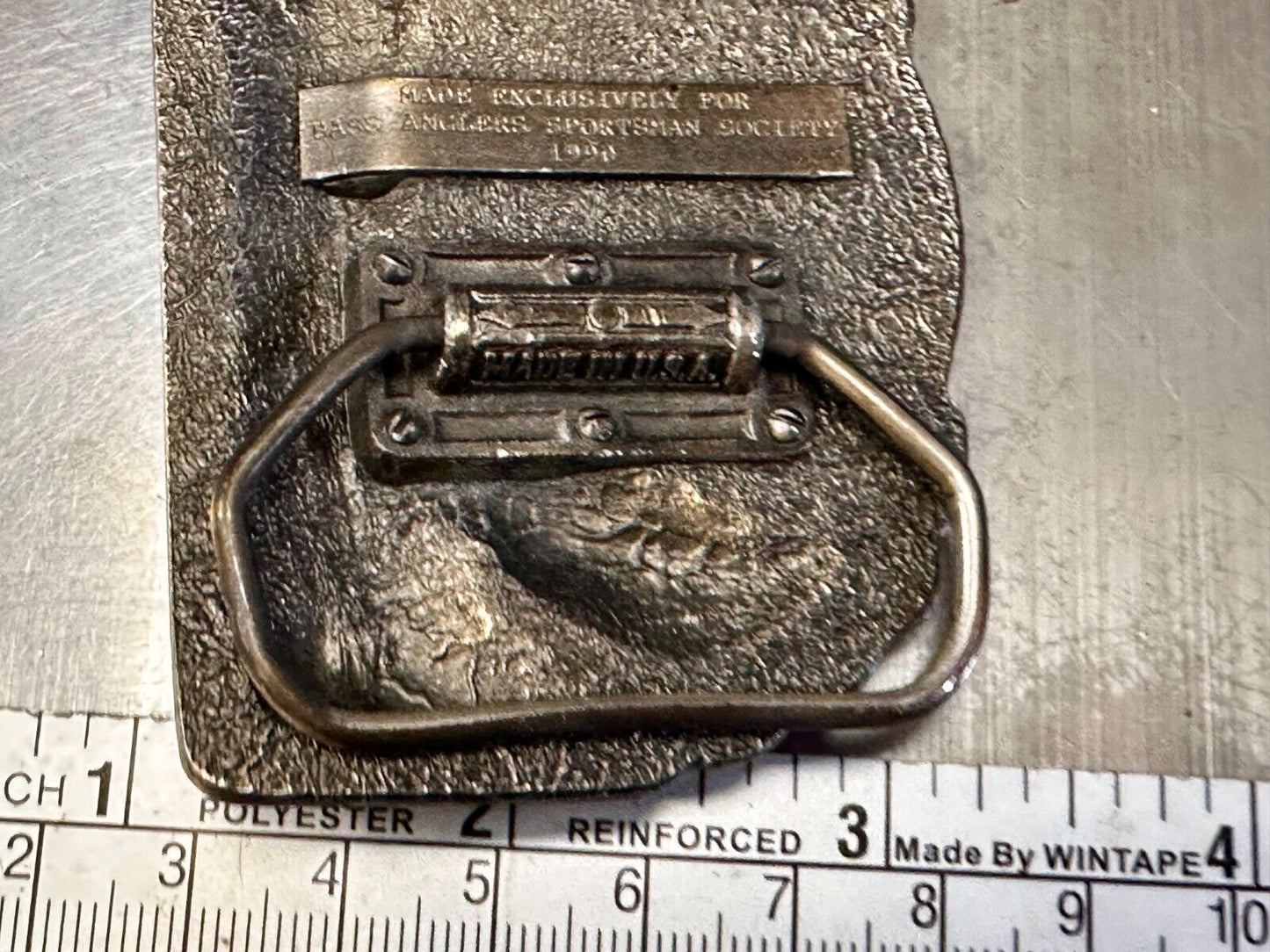1990 Bass Anglers Sportsman Society Club Great American Fishing Belt Buckle