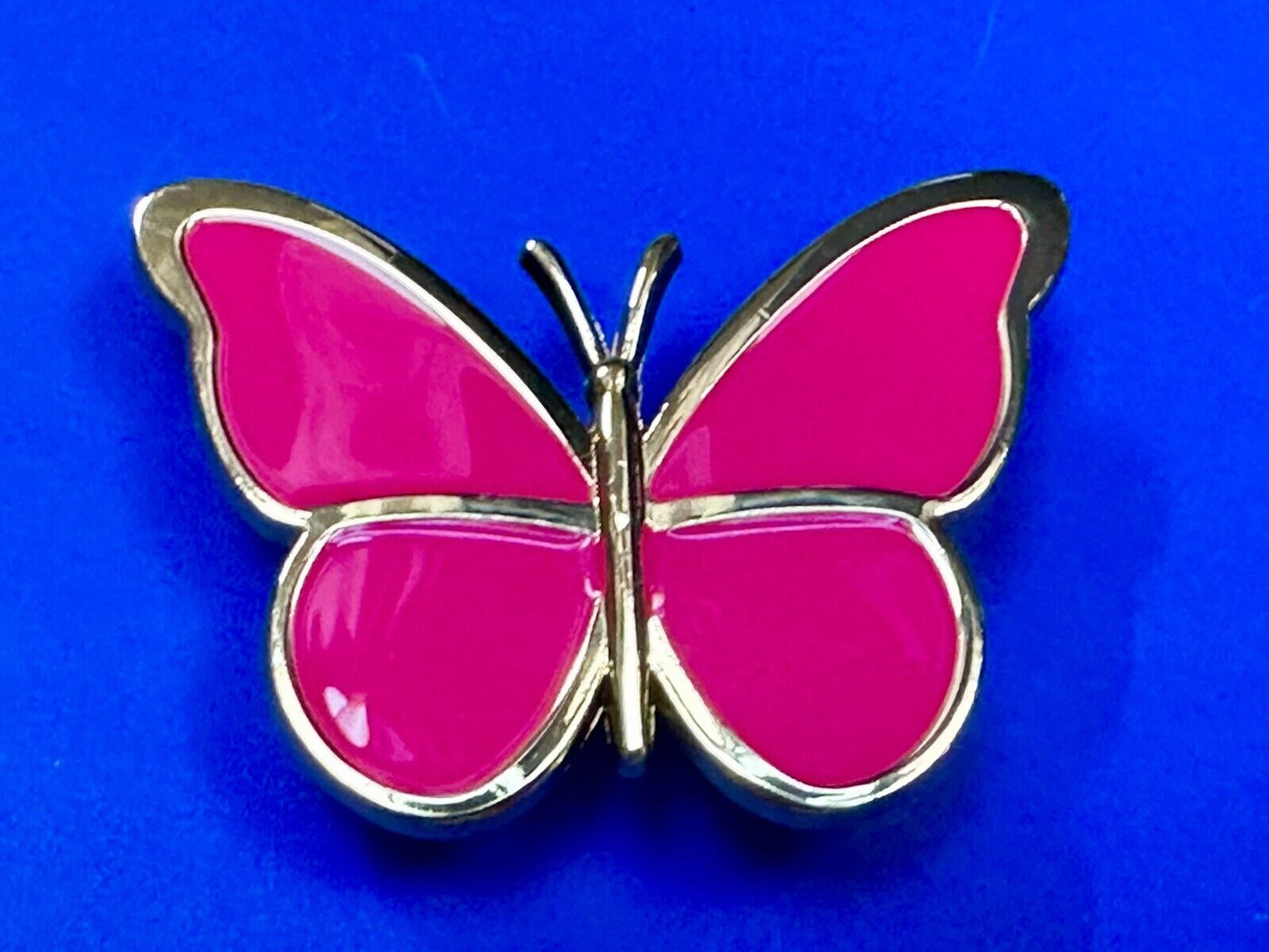 Beautiful Butterfly Shaped Cutout Pink Enameled Womens Belt Buckle