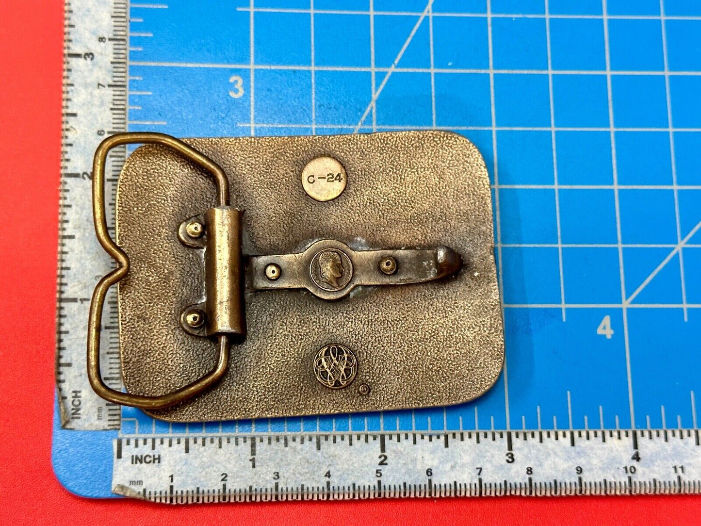 Vintage Bicentennial - Spirit of America Patriotic USA bergamot belt buckle
