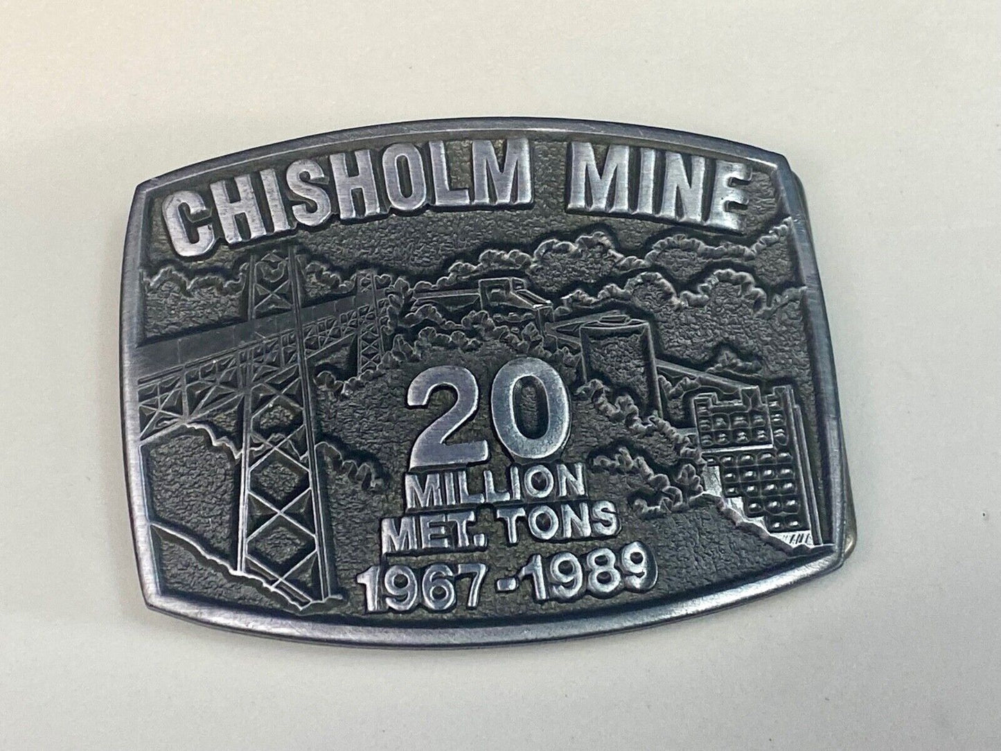 20 Million Metric Tons Mined - Belt Buckle Chisholm, Minnesota Mn Iron Mine