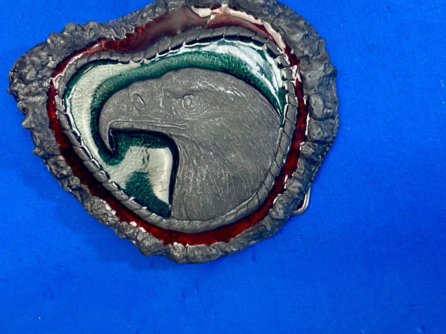 Vintage 1978 Eagle Head Bust Belt Buckle By Touchstone Inc