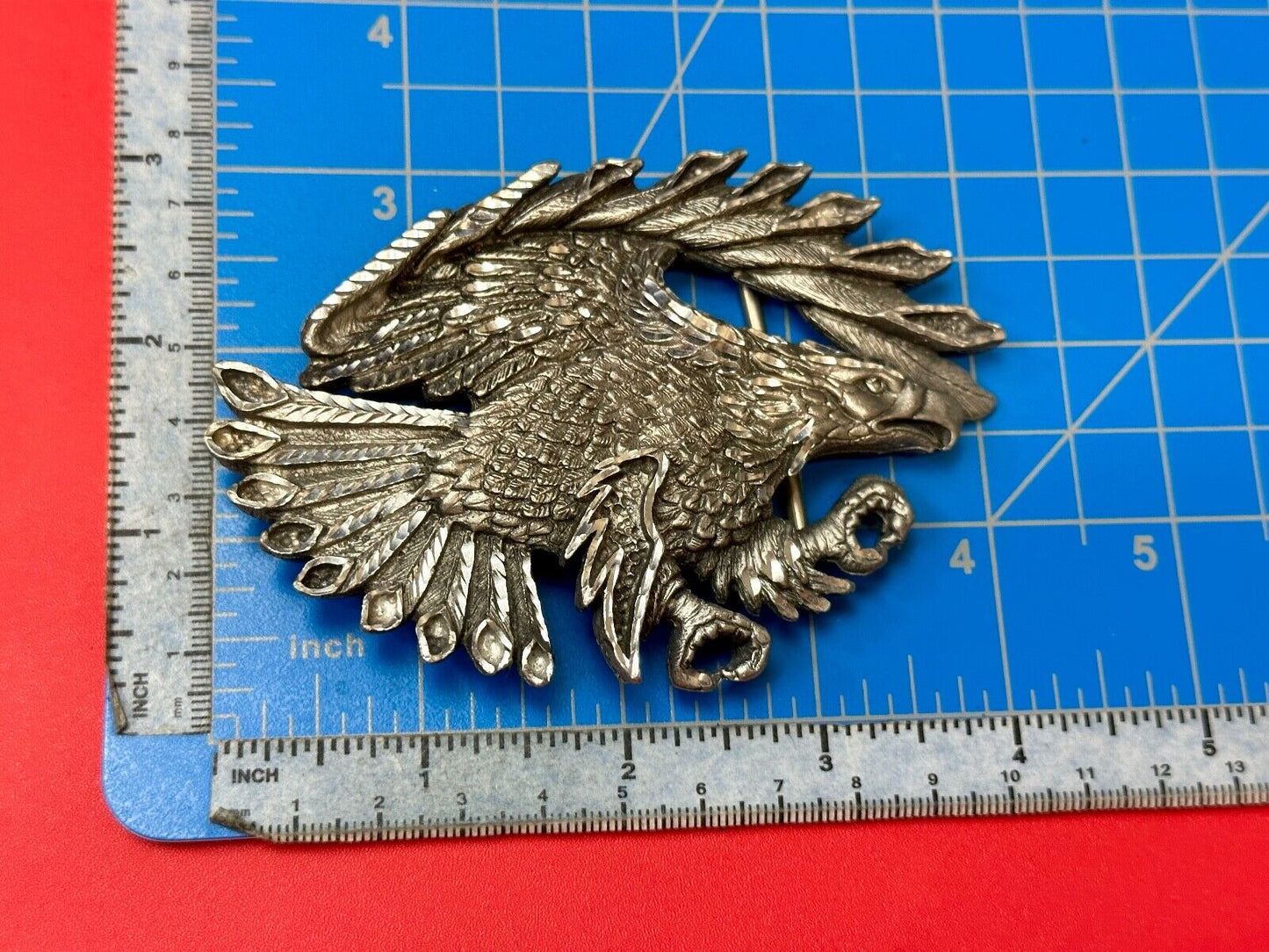 Vintage EJC EAGLE - Attacking Hunting Diving cutout belt buckle