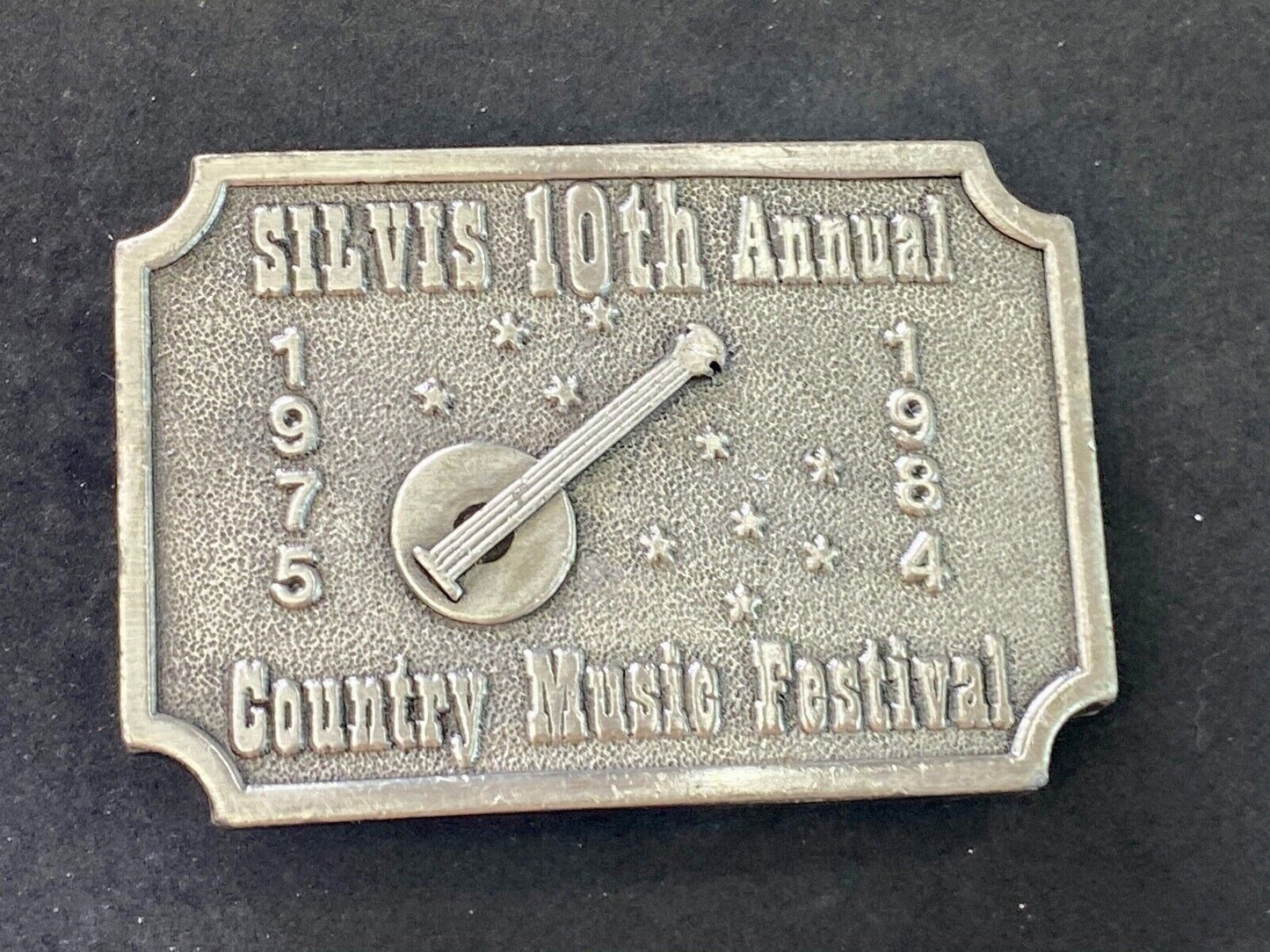 Vintage 1984 10th annual Country music festival SILVIS Illinois belt buckle