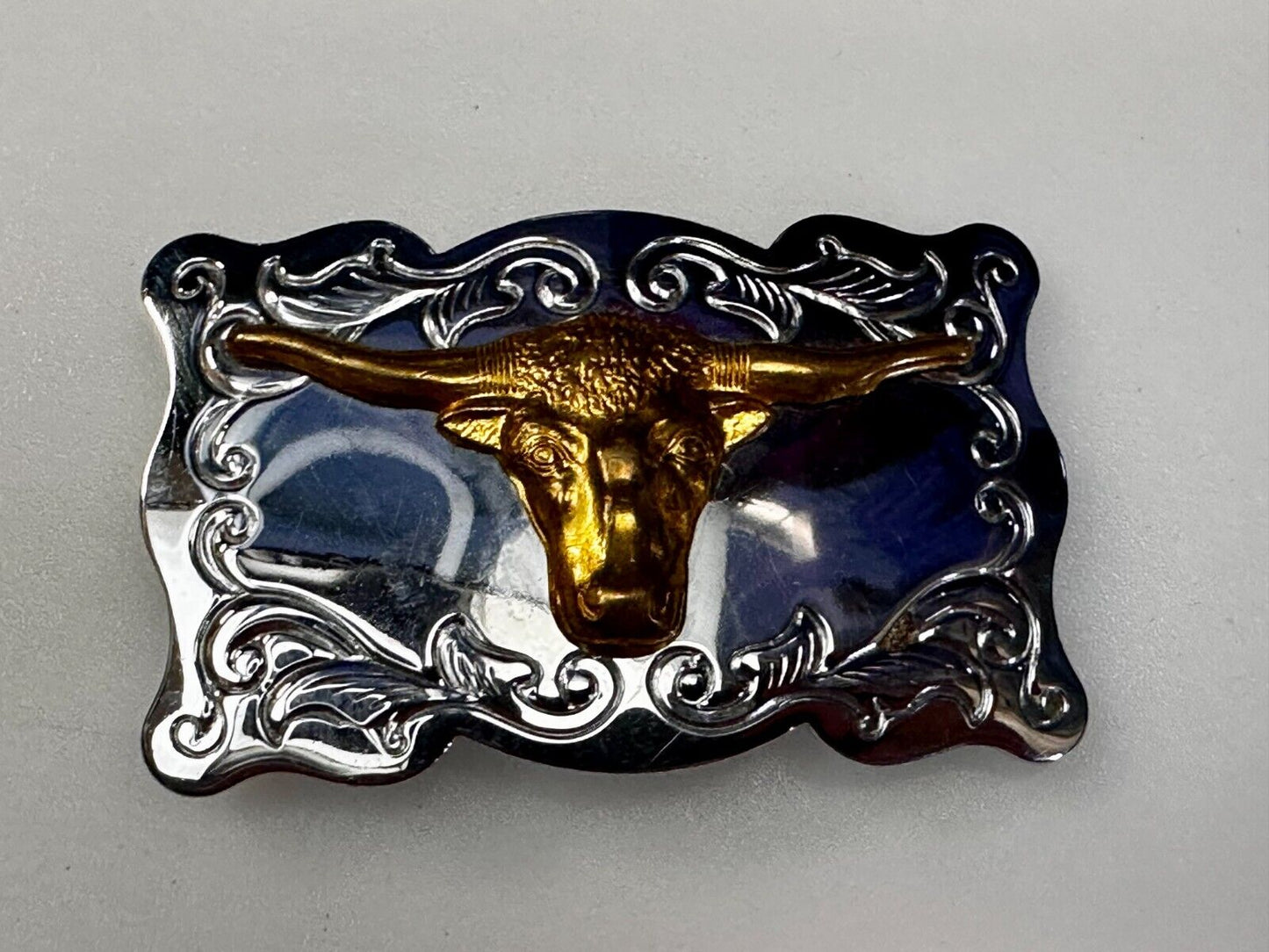 Texas Longhorn Cow Head Steer Western Cowboys Vintage Chambers Belt Buckle