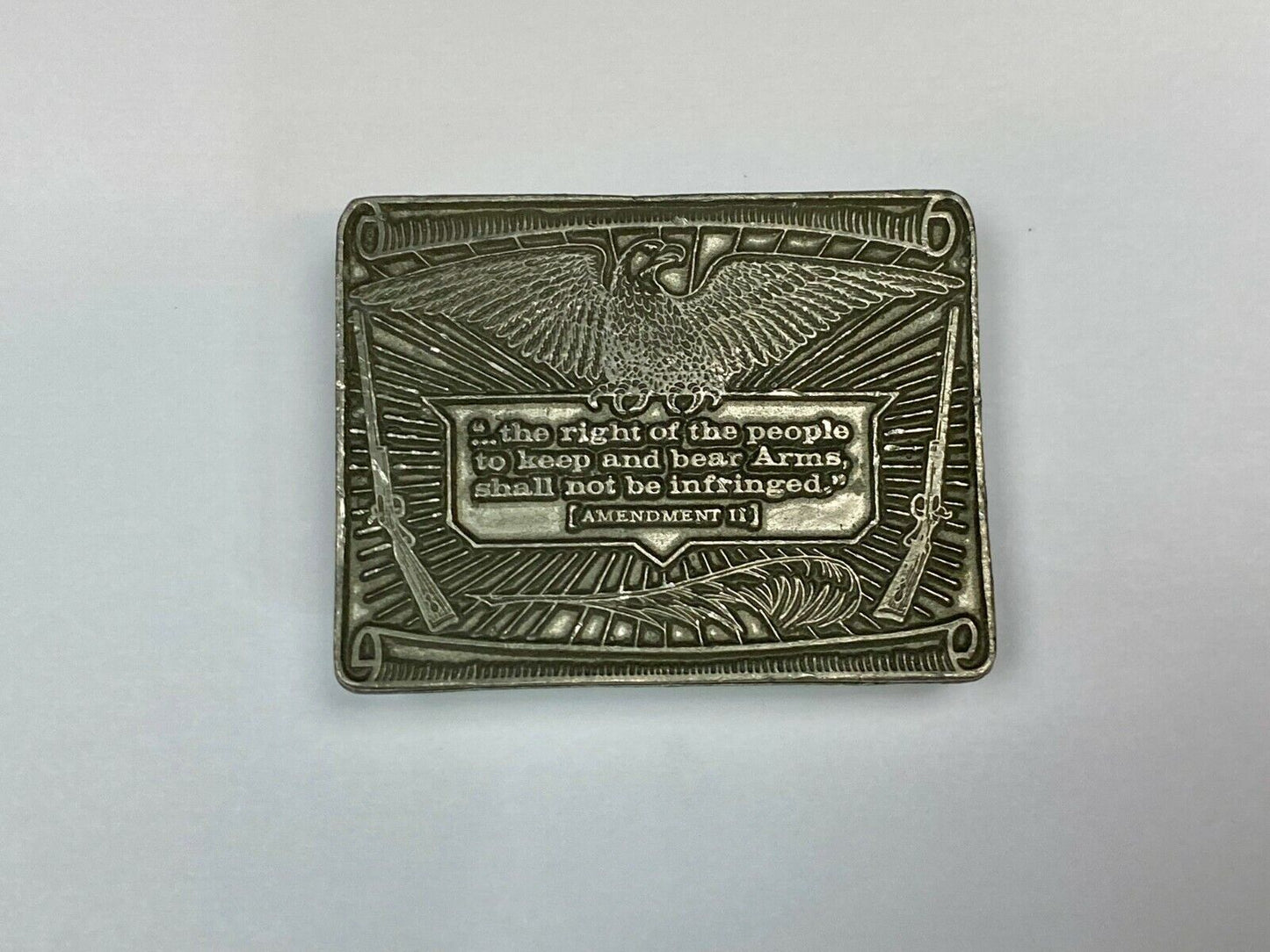 The Right To Keep And Bear Arms Shall Not Be Infringed 1976 Belt Buckle 11Th Gun