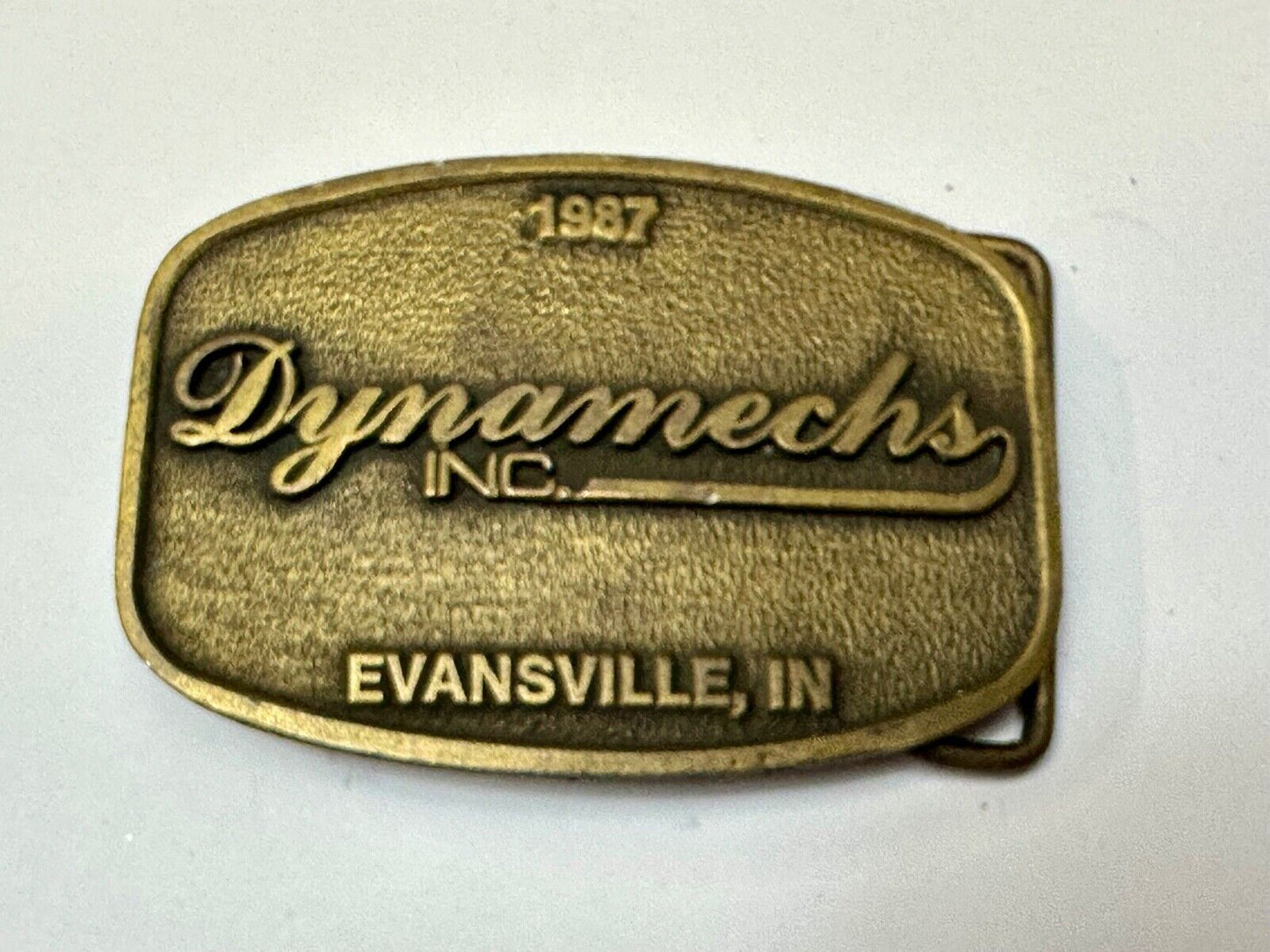 Vintage 1987 Dynamechs INC Evansville IN Truck Service belt buckle by CD Hit