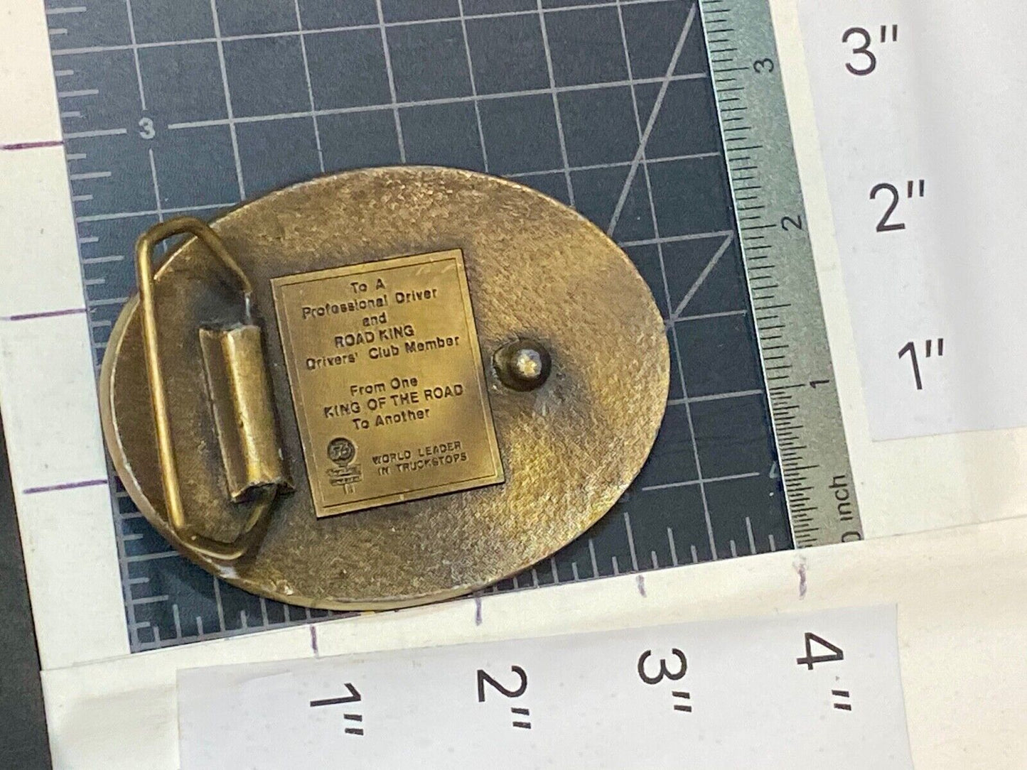 To a Professional Driver - ROAD KING, lions head belt buckle Philips 76 station