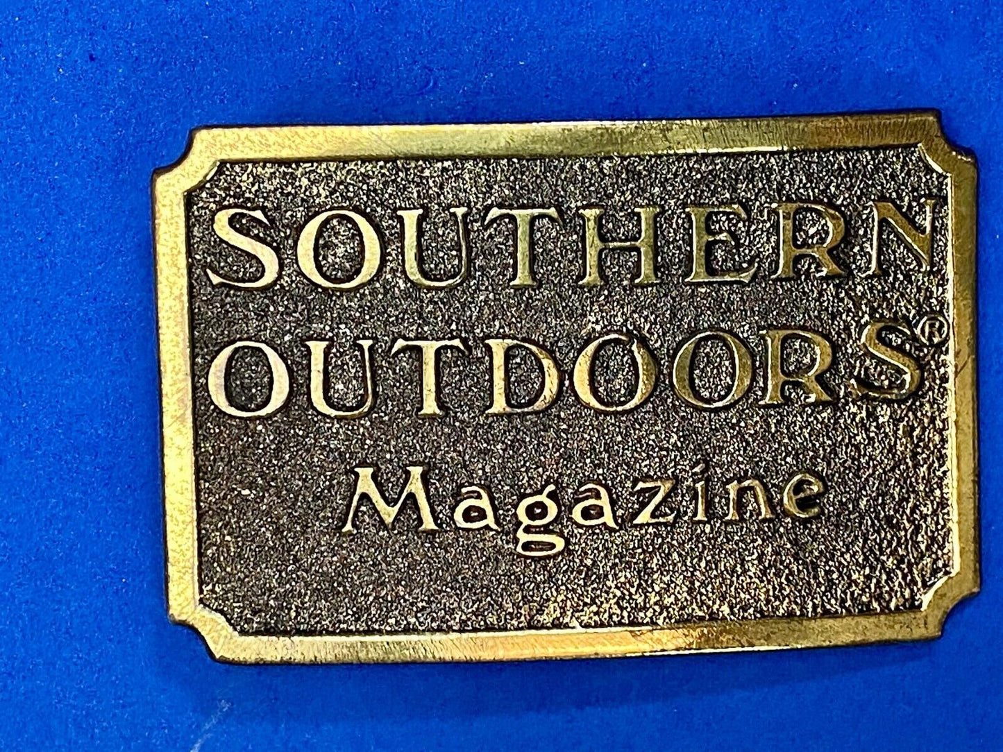 The Great American Buckle Co Vintage 1982 Southern Outdoors Magazine Belt Buckle