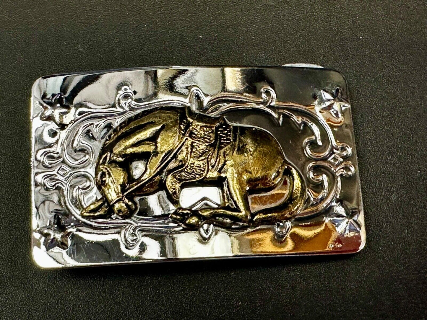 Vintage Horse Cowboy Saddle Buck Bronc western belt buckle