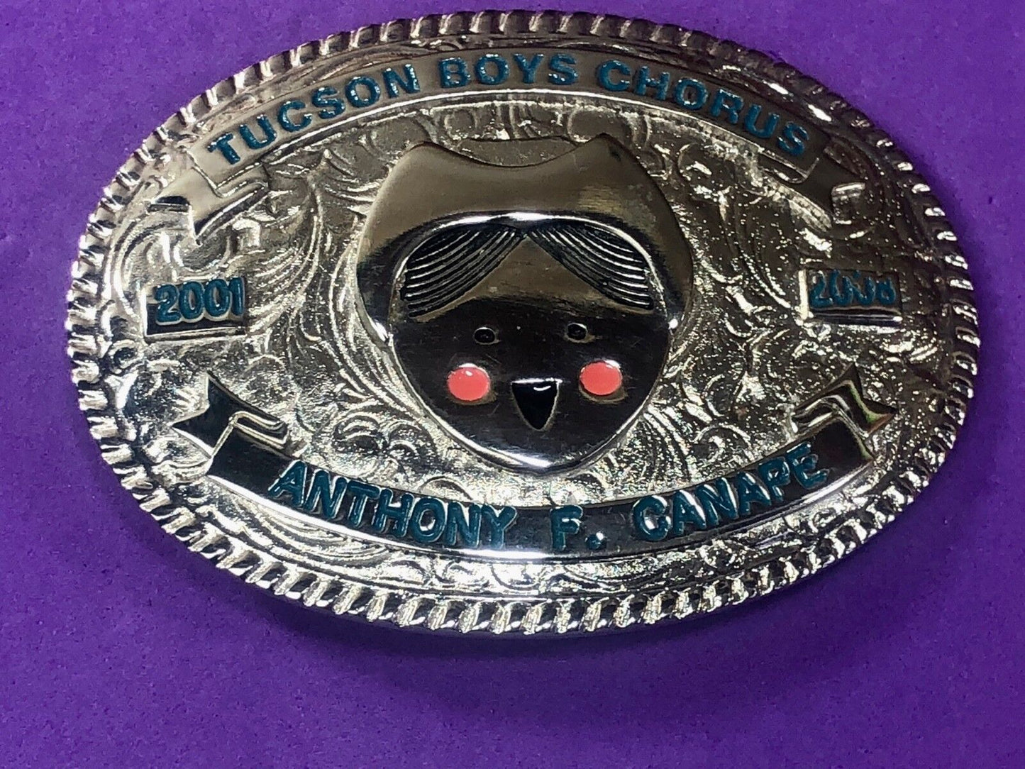 Award type Tucson Boys Chorus belt buckle Arizona AZ by Creative Casting / Texas