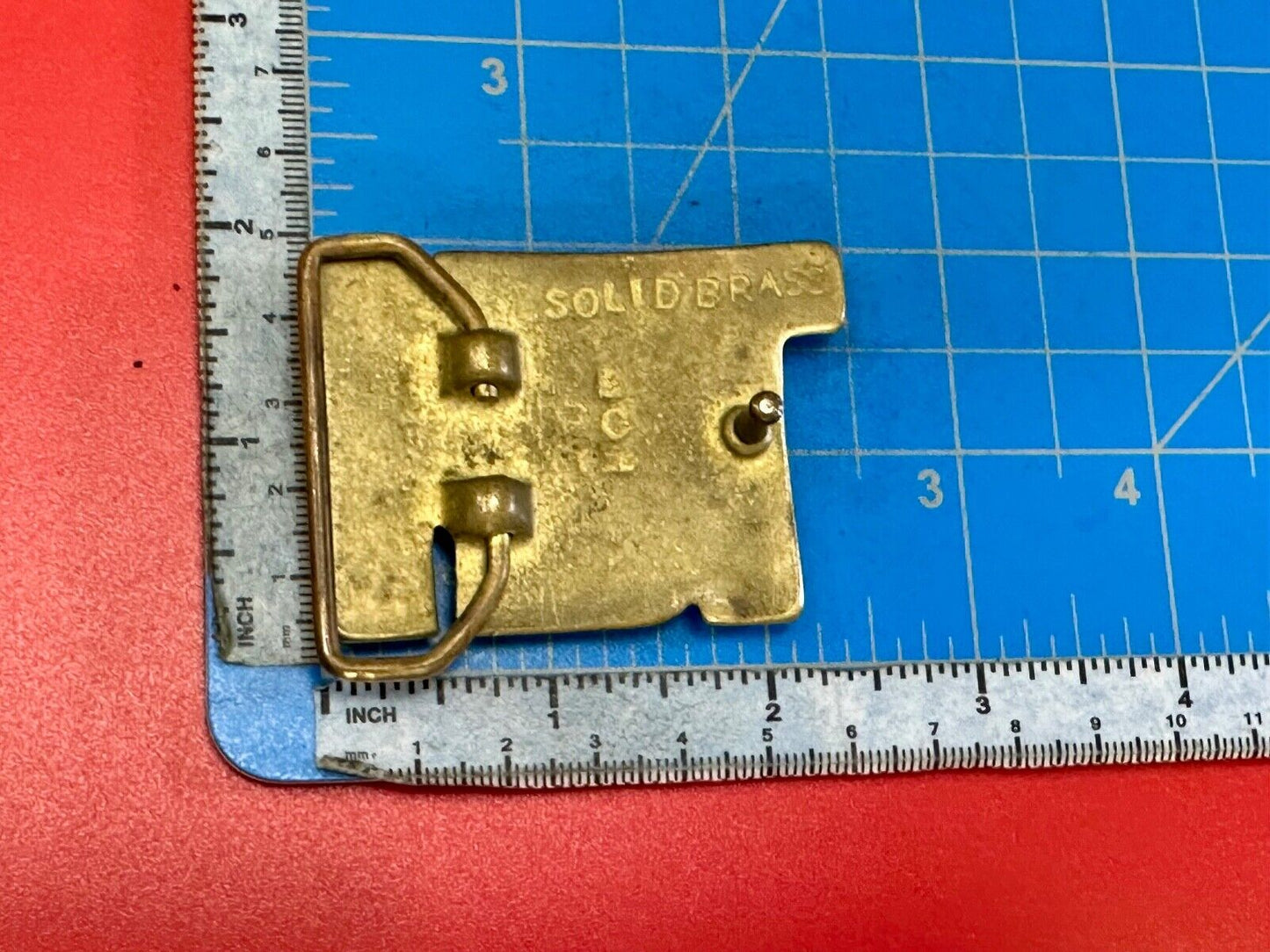 TOM Vintage name custom SOLID BRASS cutout BELT BUCKLE