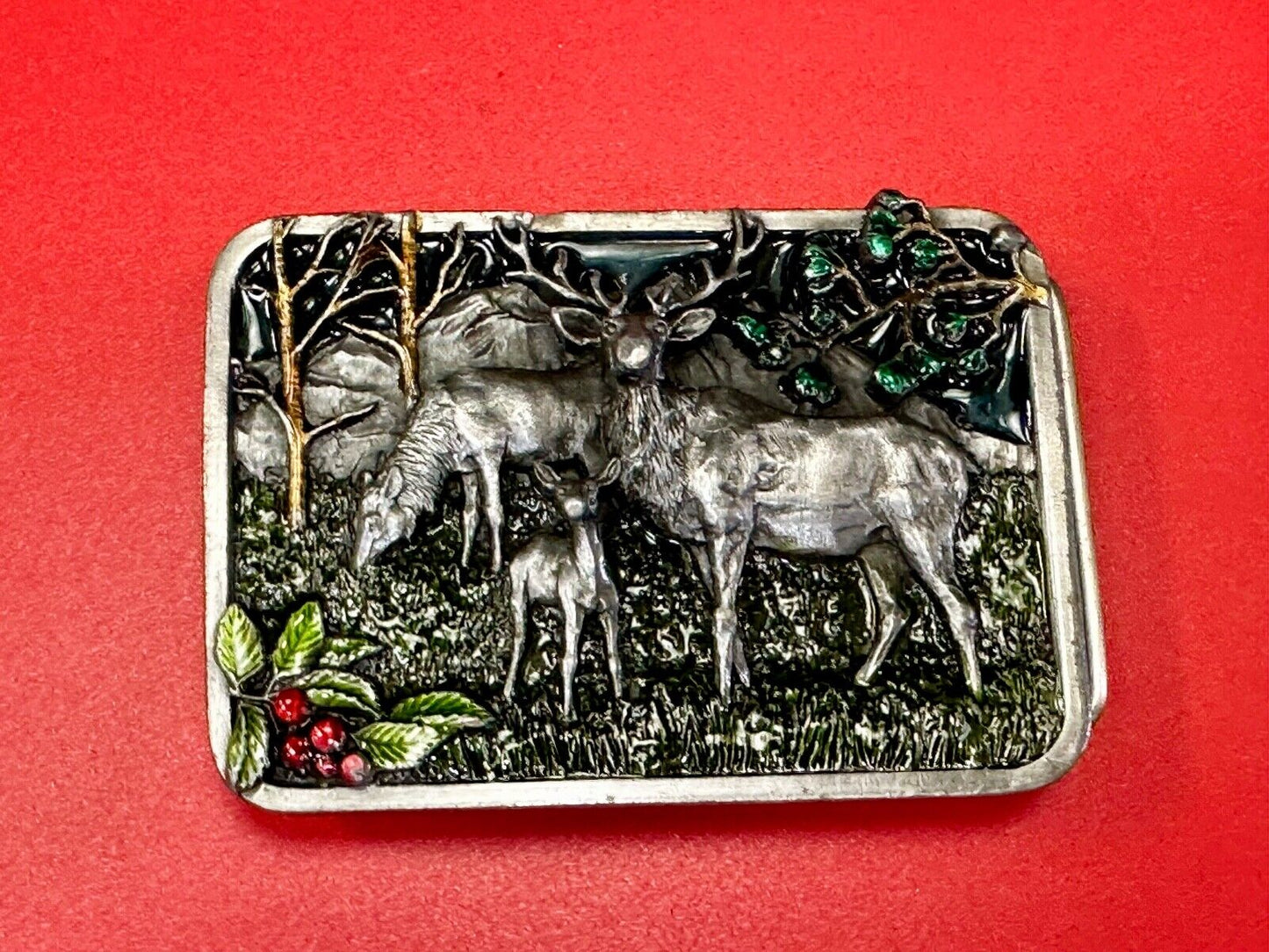 The Elk - Wapiti Native American Indian name vtg. L-10 Siskiyou 1982 belt buckle