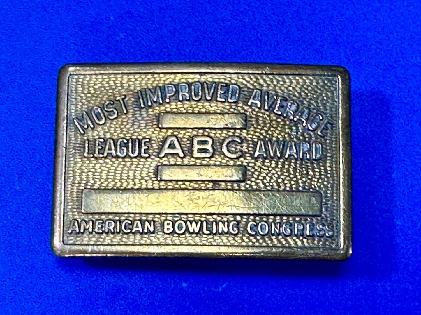 American Bowling Congress BLANK ENGRAVABLE Belt Buckle - Most Improved Average