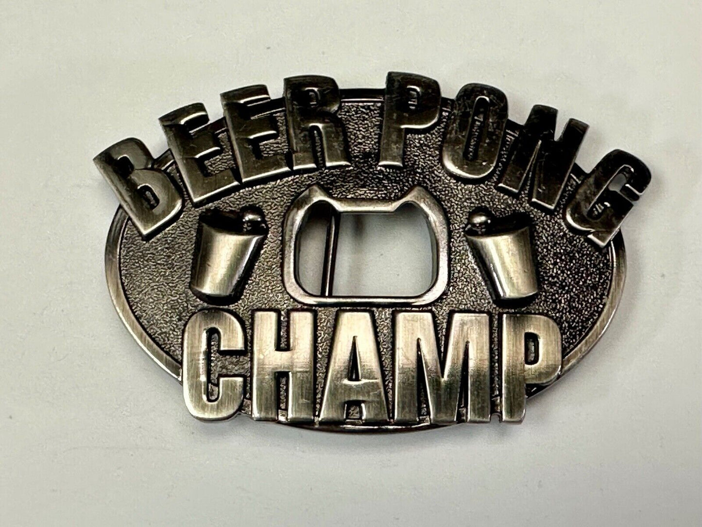 Beer Pong Champ - Novelty Funny BOTTLE OPENER & BELT BUCKLE