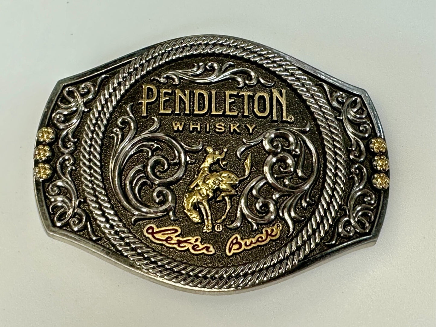 2021 Pendleton Whiskey Let'er Buck Rodeo Cowboy Montana Silversmiths Buck Buckle