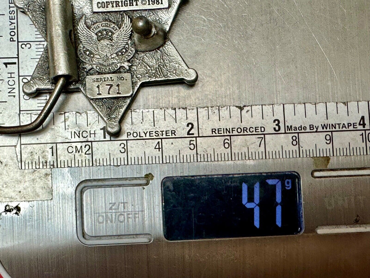 Texas Lone star - old school Sheriff Badge shaped Great American belt buckle