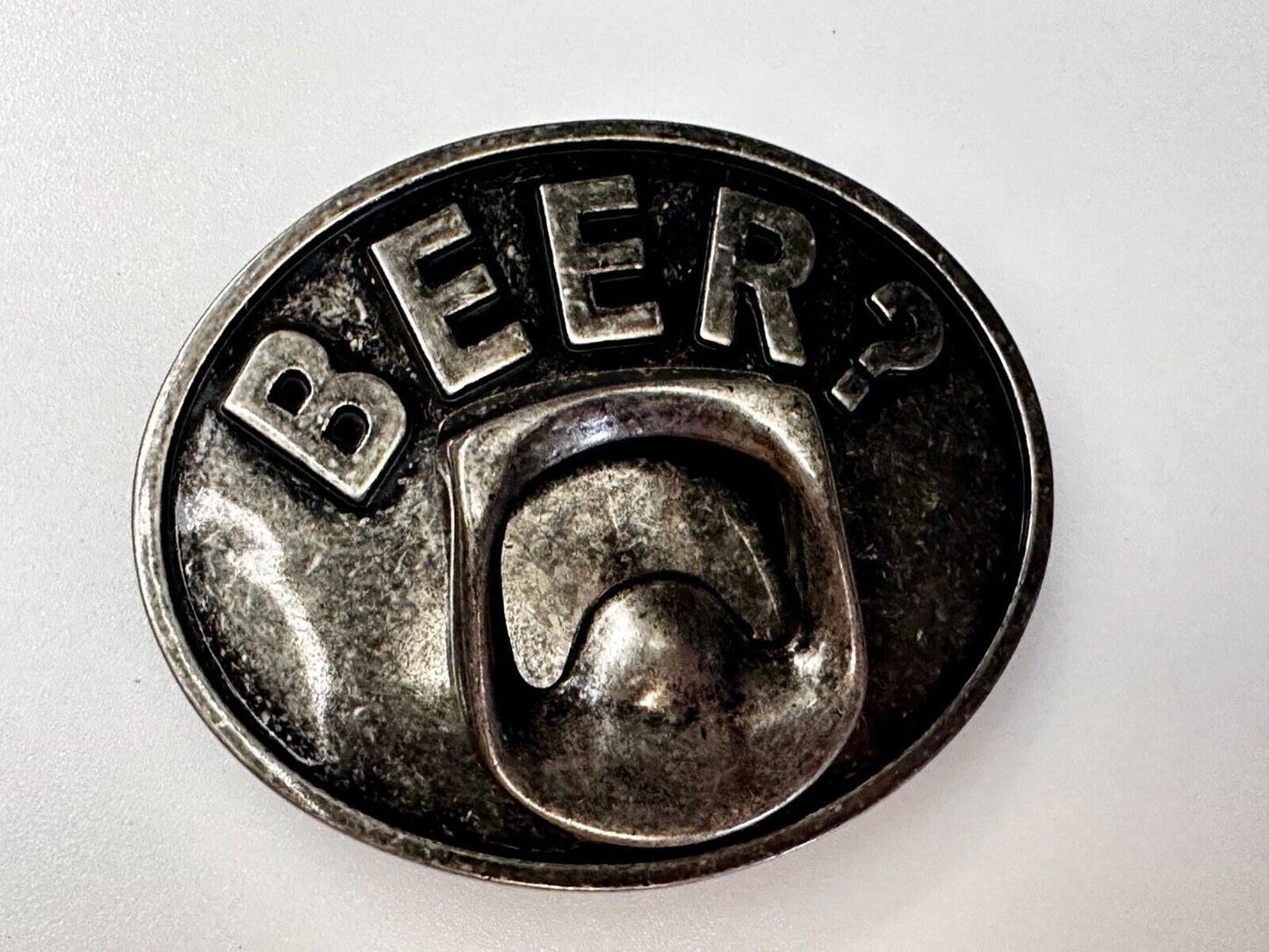 BEER = Bar Pickup Line Novelty Vintage Belt Buckle with Bottle Opener