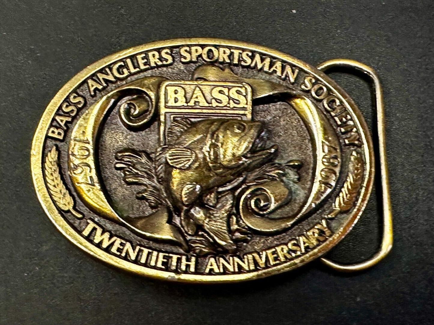 Bass Anglers Sportsman Society 20th Anniversary Fishing Club Belt Buckle