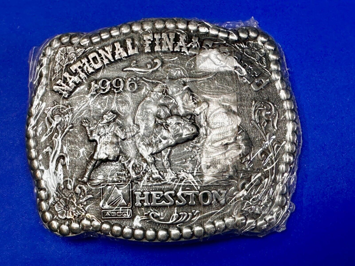 1996 Hesston NFR National Finals Rodeo Cowboys NOS Western Belt Buckle