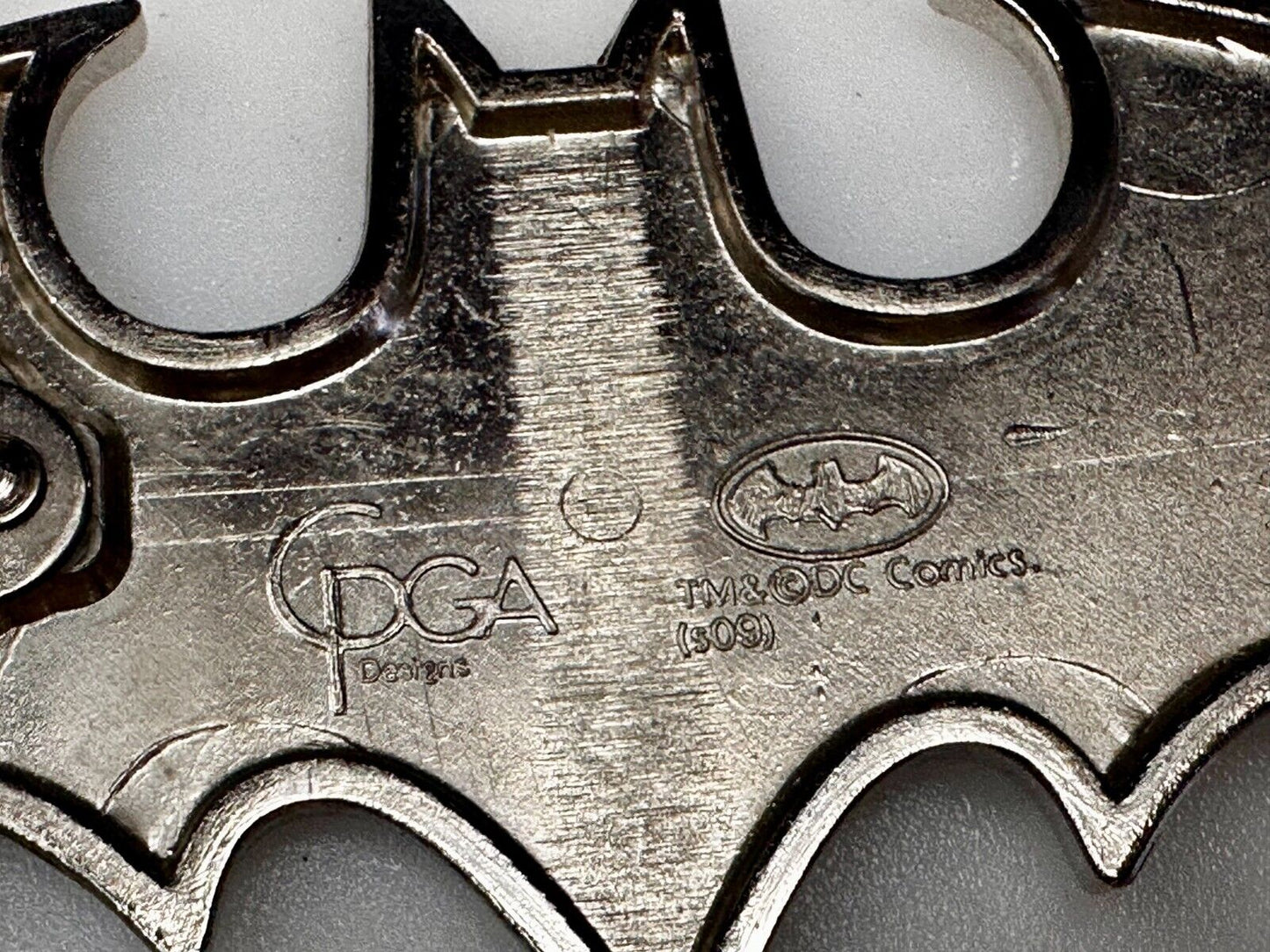 Batman Bat Wing Classic Logo Cutout Silver Color Reflective Cpga Belt Buckle