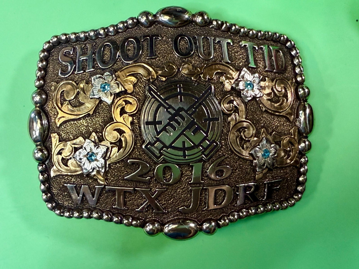 2016 WTX JDRF Budweiser Shootout NASCAR Trophy Molly's Custom Silver Belt Buckle
