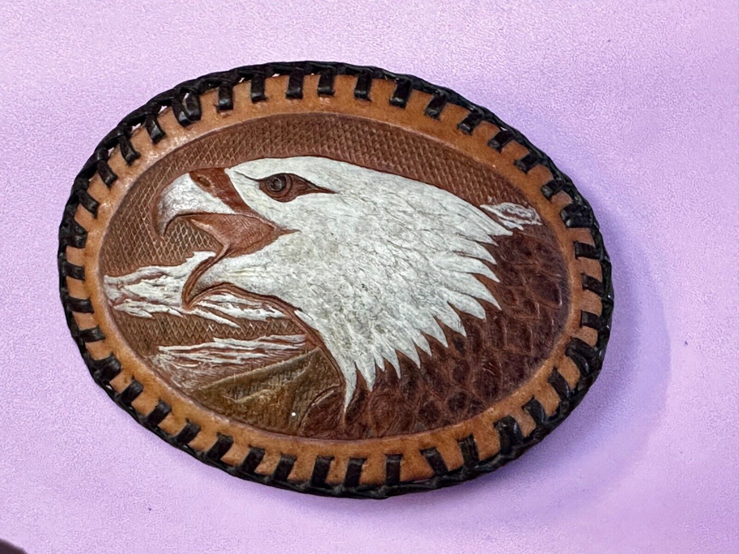 Belt Buckle eagle Leather