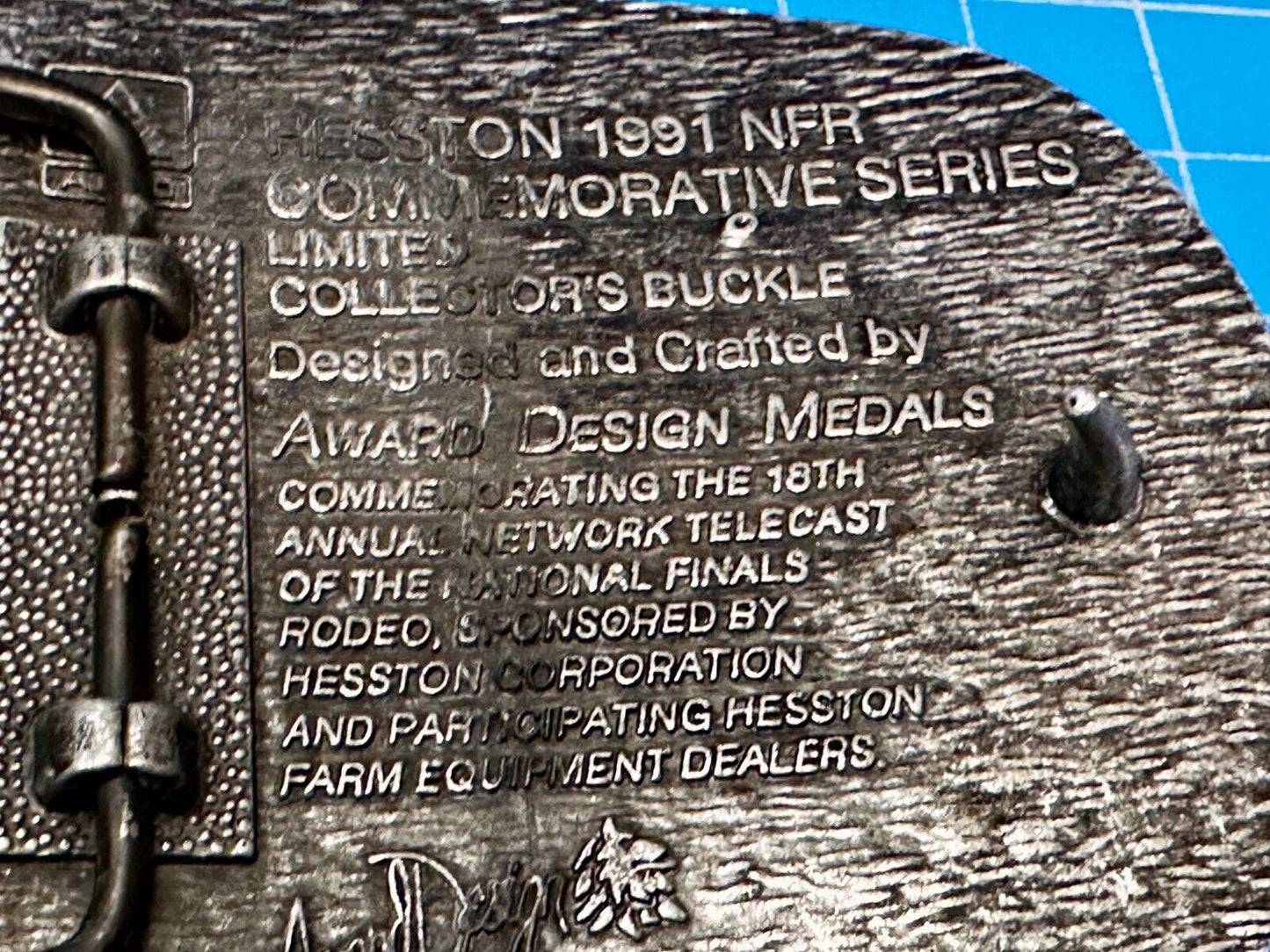 1991 ADM Hesston NFR National Finals Rodeo Cowboys Western Belt Buckle