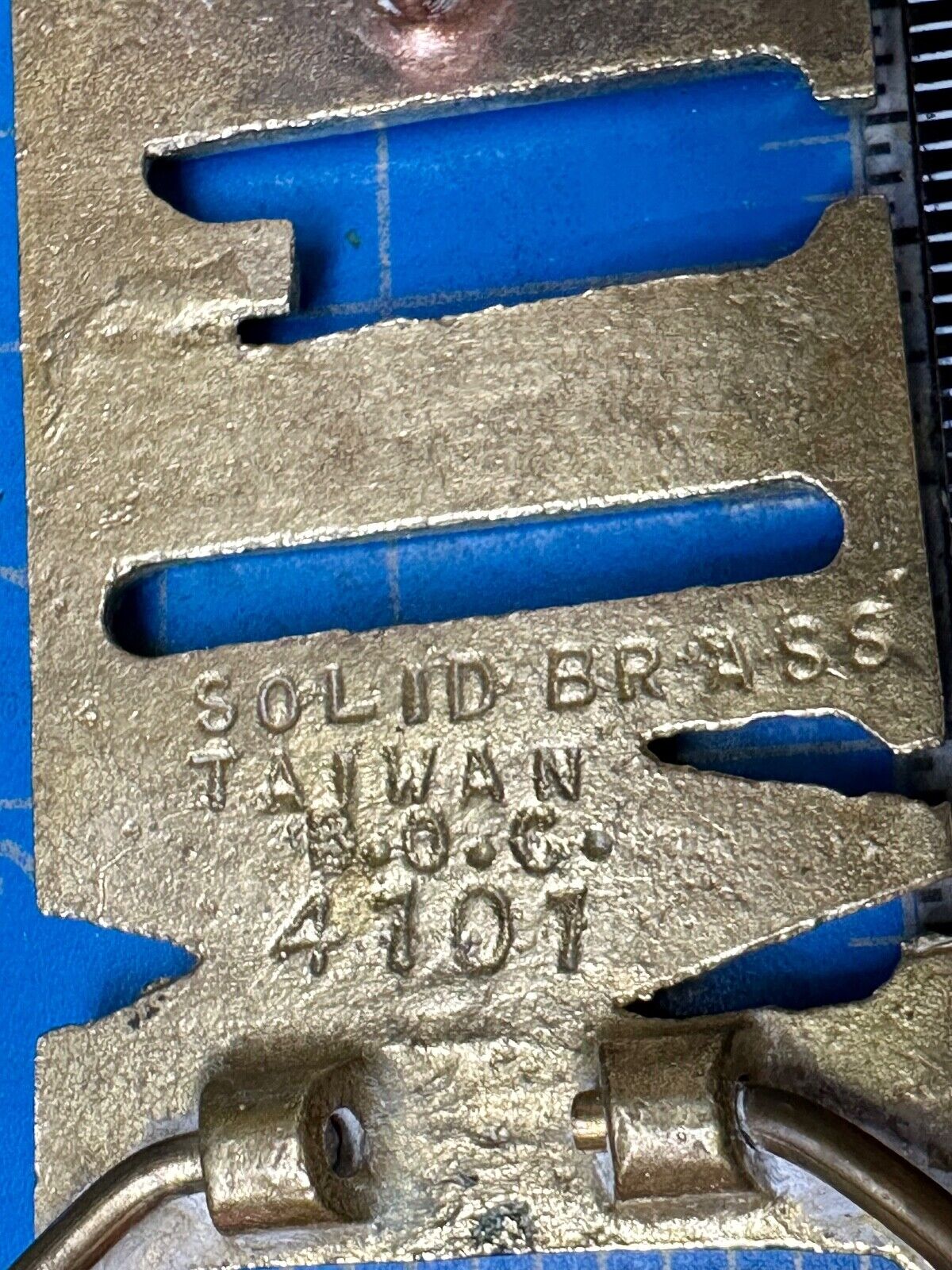 TIM Custom Name in cutout block letters solid brass belt buckle - Taiwan ROC
