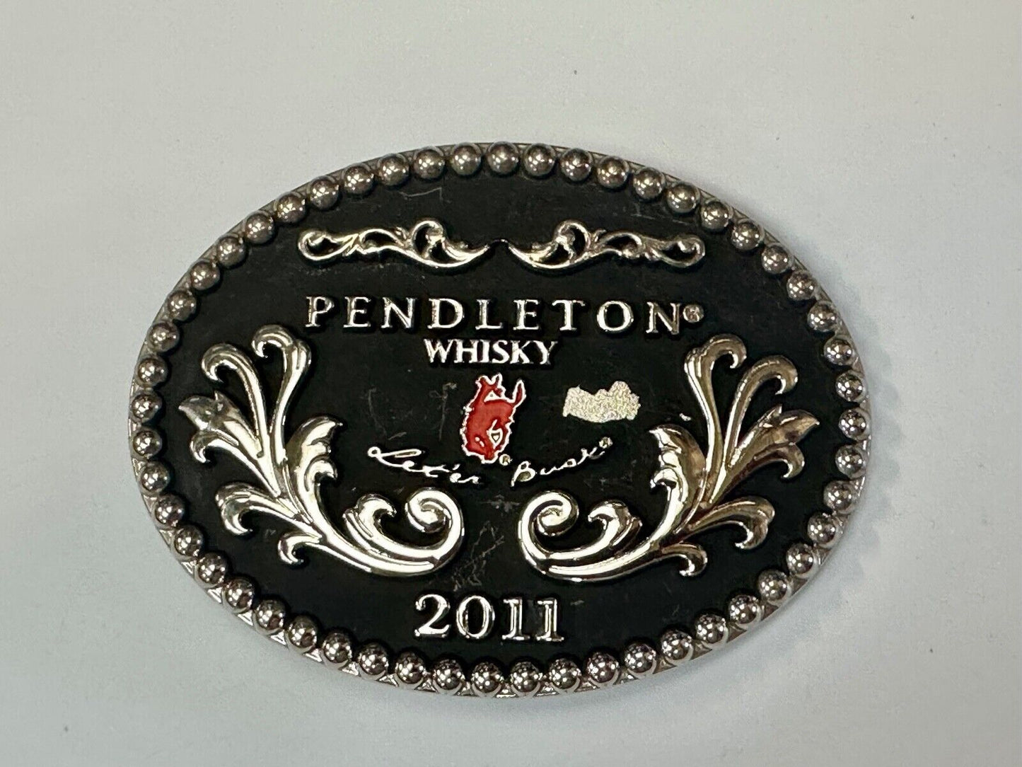 2011 Pendleton Whiskey Let'er Rodeo Cowboy Montana Silversmiths Buck Buckle