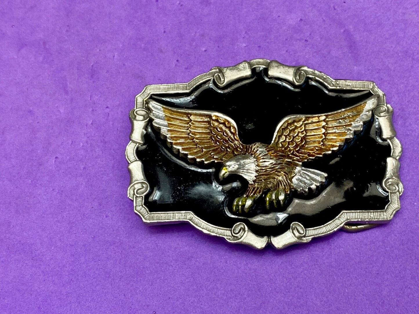 The Majestic Patriotic Eagle, Flying Hunting - Western Framed 1983 belt buckle