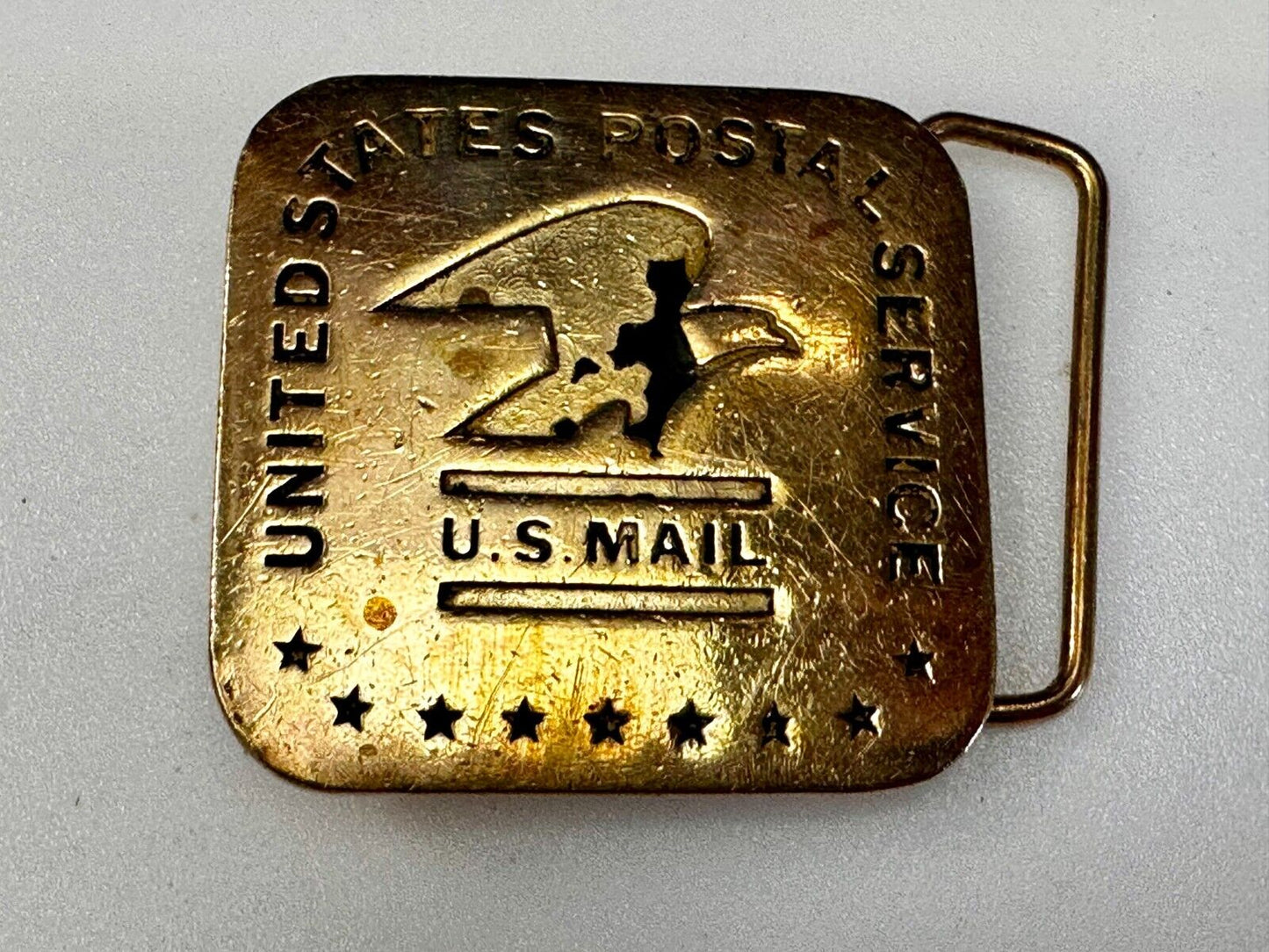 USPS United States Postal Service U.S Mail Solid Brass Belt Buckle