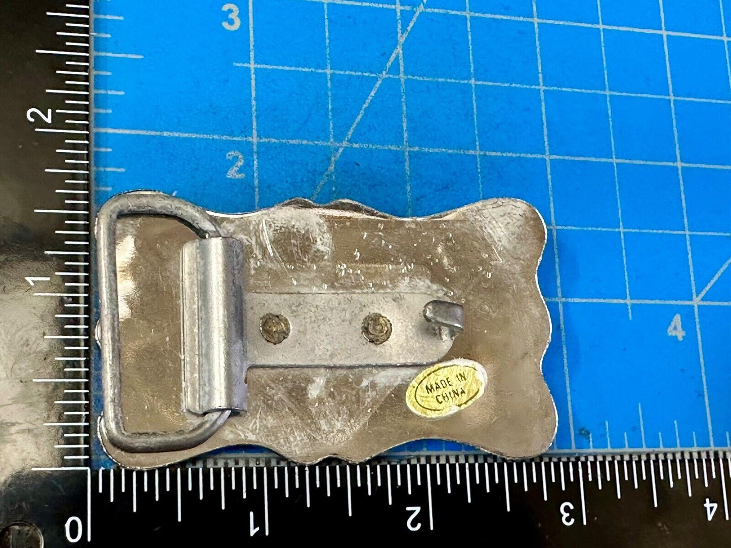 Vintage Cowboys Six Shooter gun's crossed western two tone belt buckle