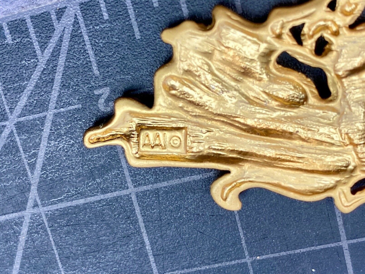 Vintage Angel Brooch Pin Gold Tone Rhinestones Signed AAI