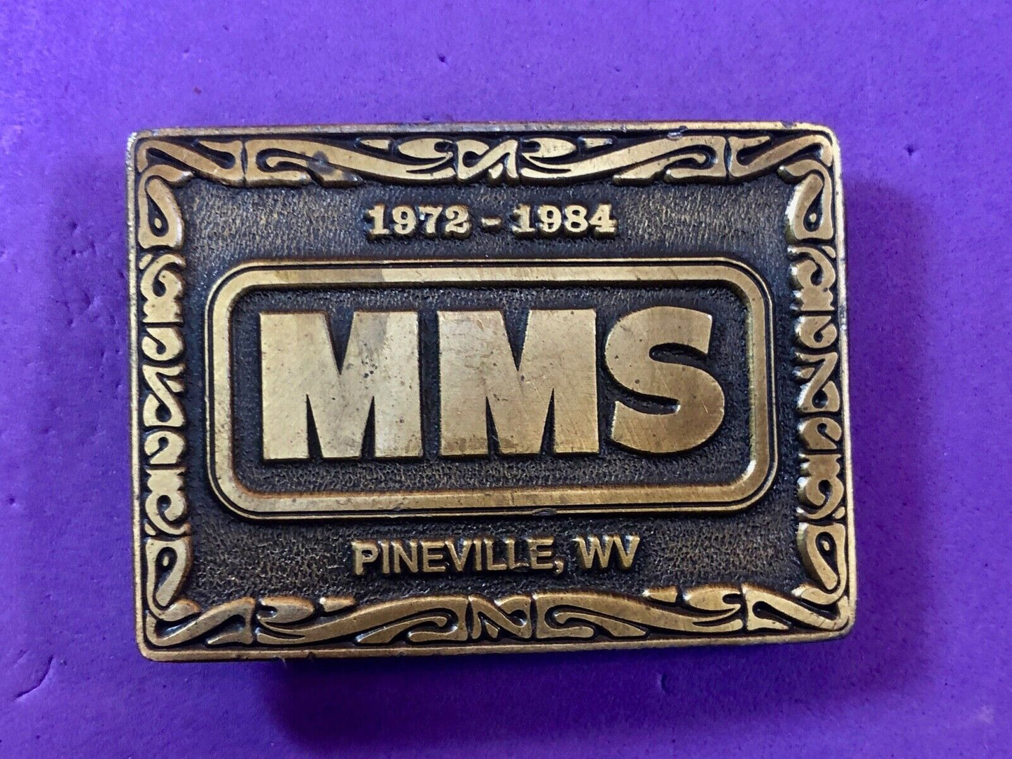 belt buckle MMS Prineville West VA Virgina belt buckle Mountain Mission School?