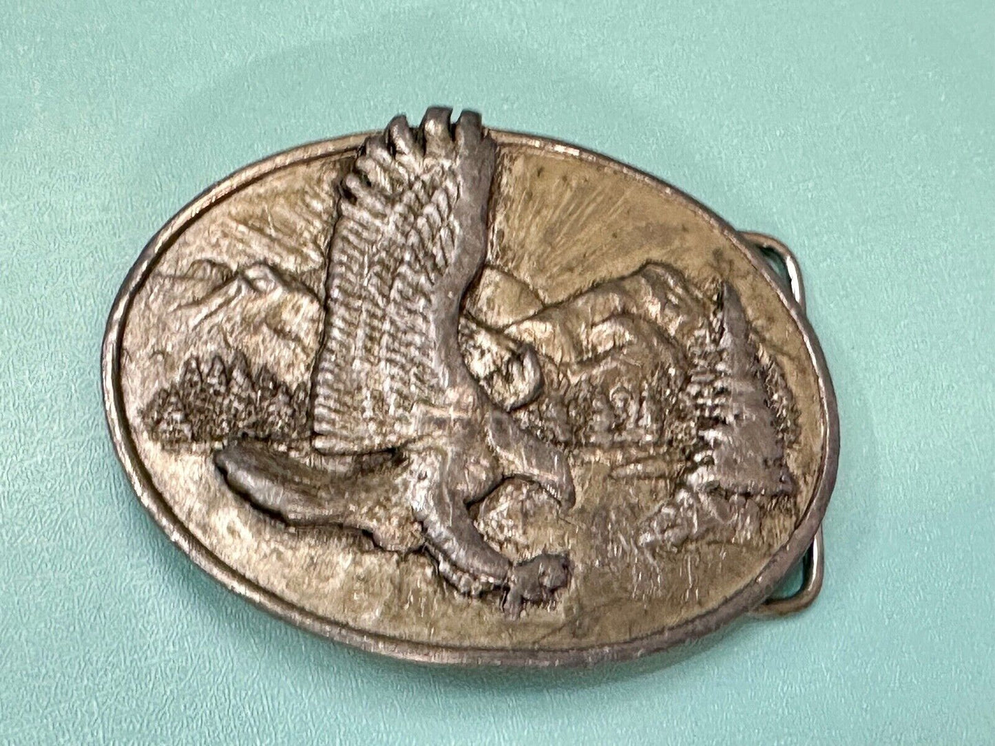 Attacking Eagle Vintage 1982 O-10 pewter siskiyou belt buckle