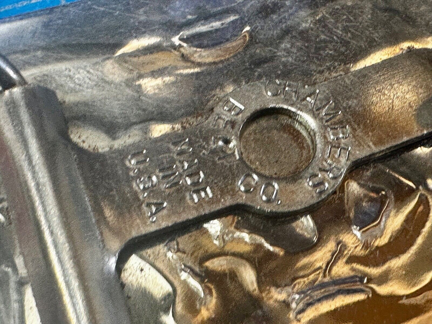 Vintage Chambers Horse Running Mustang nickel silver USA made Belt Buckle