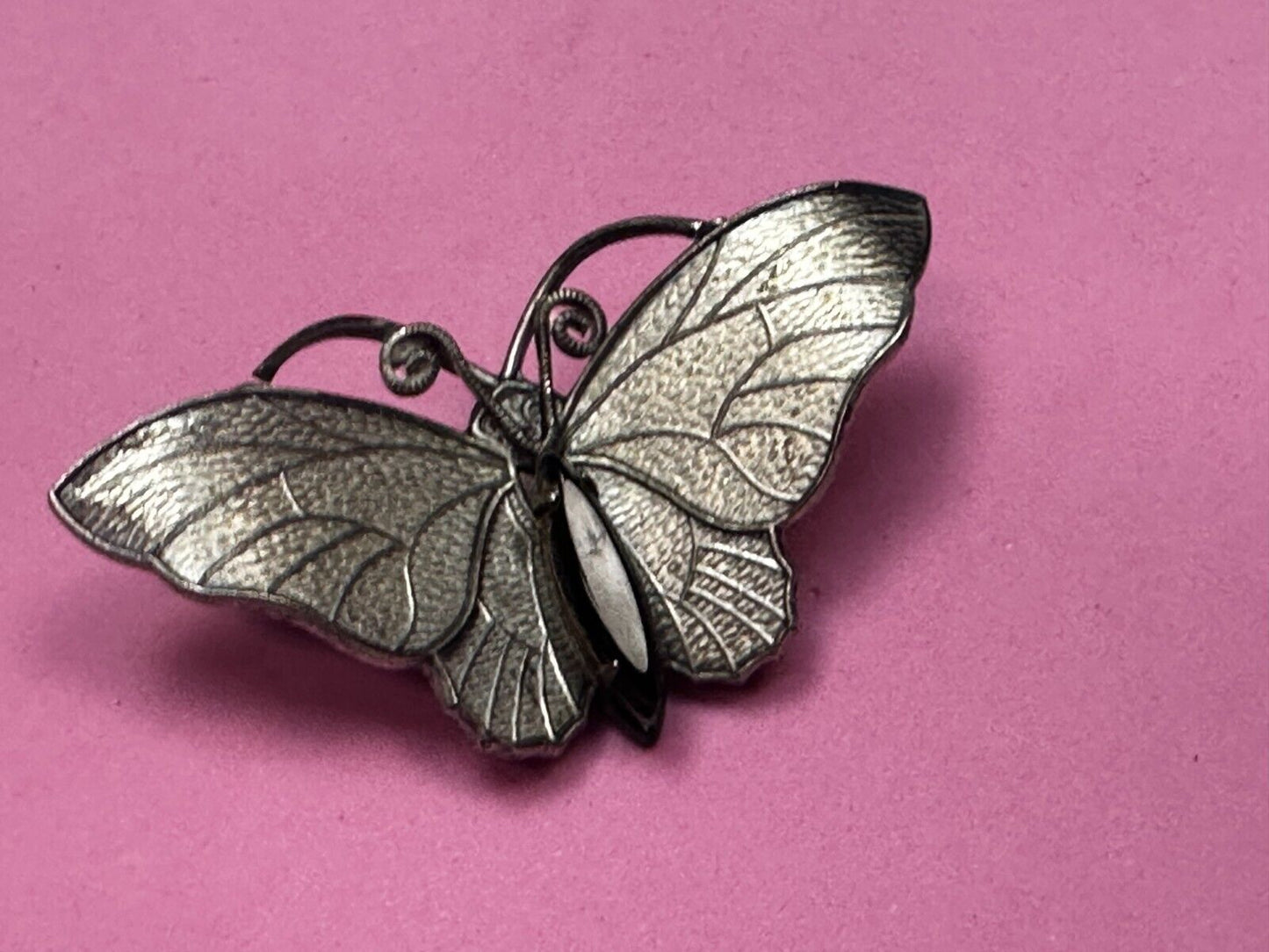 Beautiful Butterfly Cutout Silver Tone Brooch Pin Original by Robert