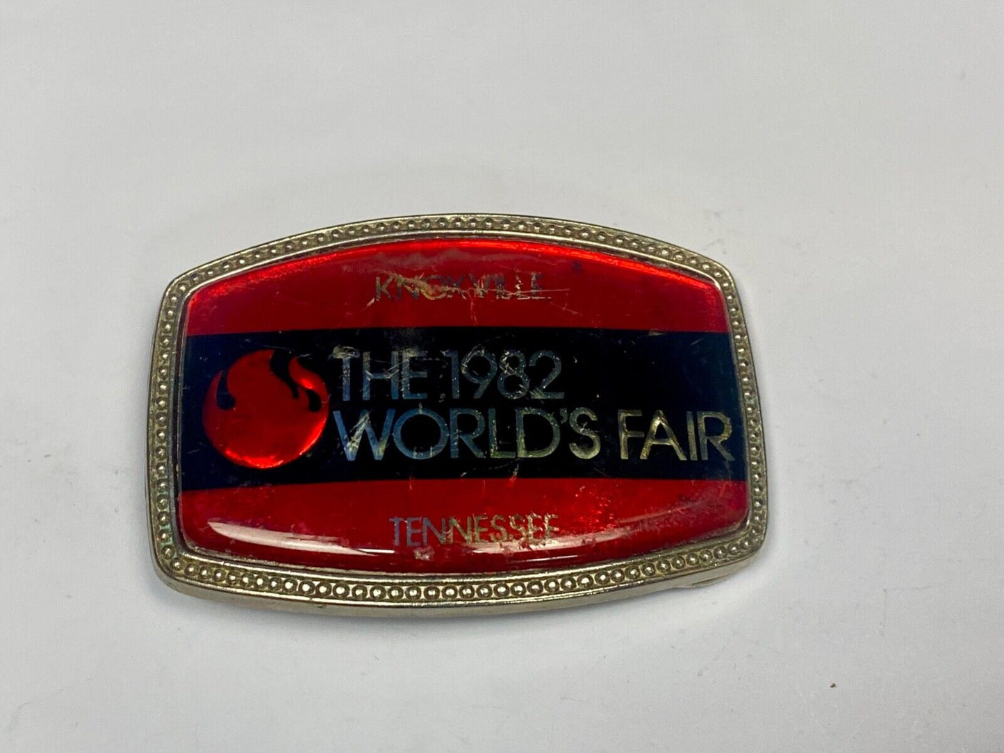The 1982 Worlds Fair. - Knoxville Tn Tennessee Belt Buckle Sunsphere