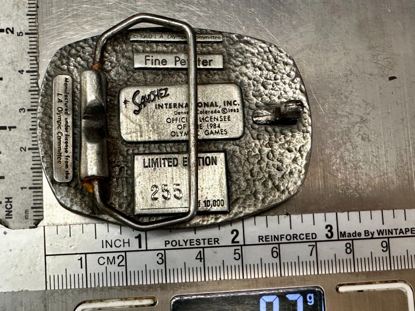 Track & Field Race - 1984 Los Angeles Olympics Pewter Sanchez Belt Buckle