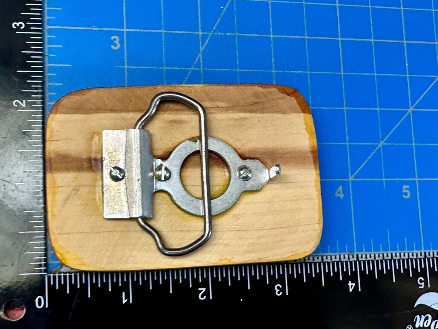 U.S.S Little Rock Combat Navy Ship Pin Custom Artisan Inlaid to Wood Belt Buckle