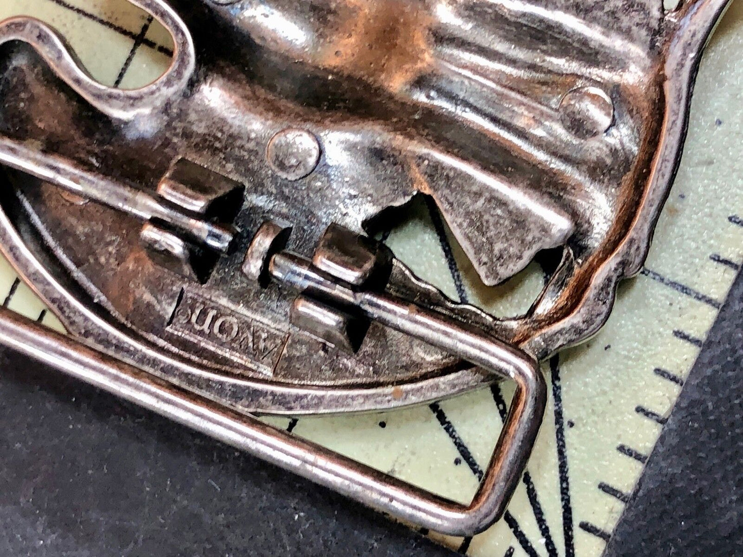 Vintage Avon American Eagle Patriotic Metal / Silver Tone Belt Buckle