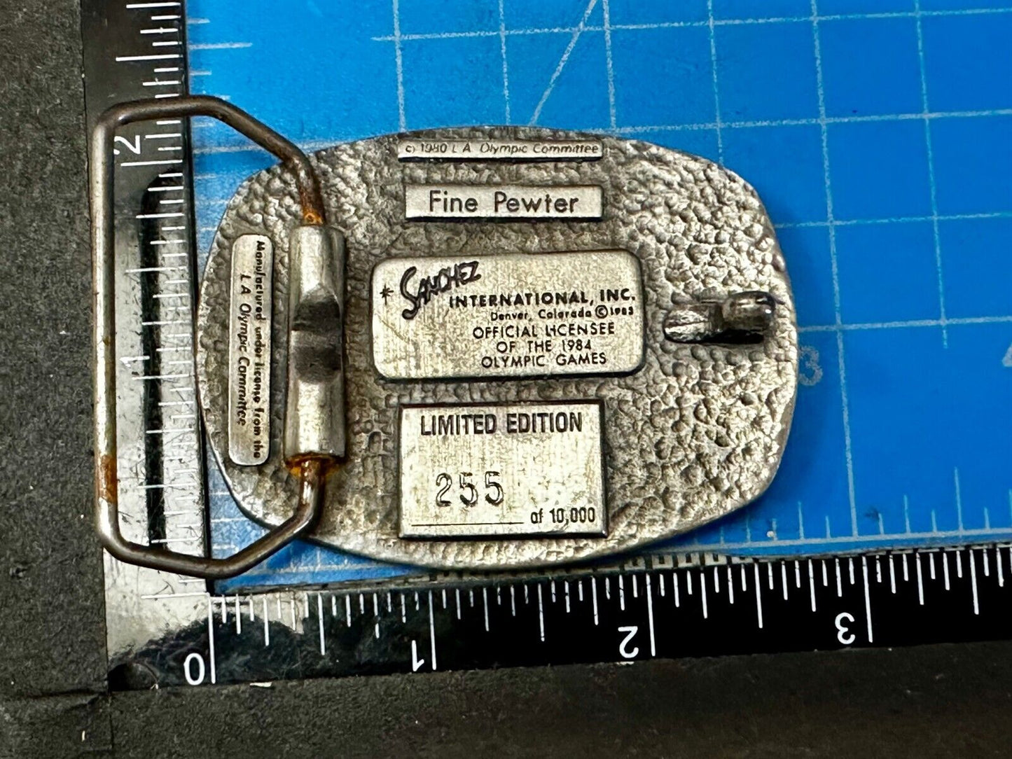 Track & Field Race - 1984 Los Angeles Olympics Pewter Sanchez Belt Buckle