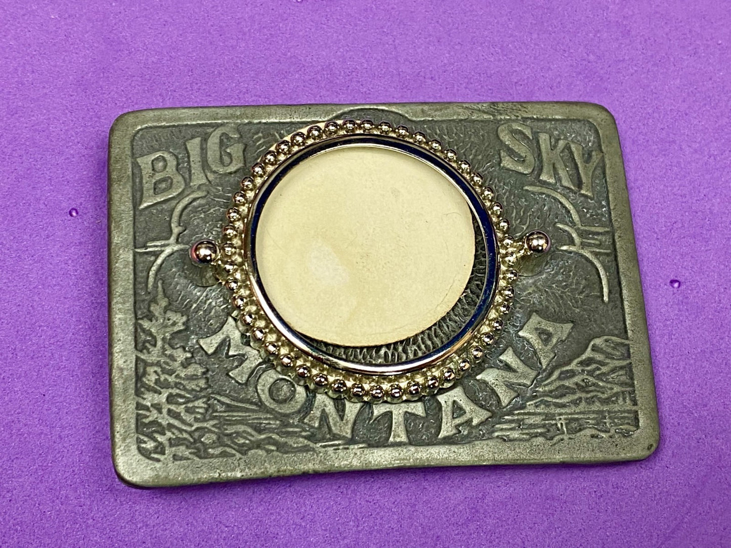 Big Sky Montana Nature Scene Vintage Blank Coin Collectors for Craft Belt Buckle