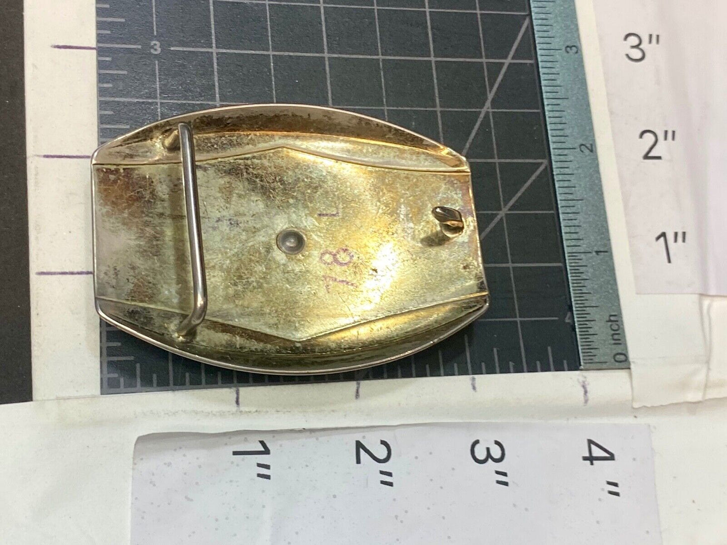 Vintage belt buckle Horseback old west cowboy riding the trail