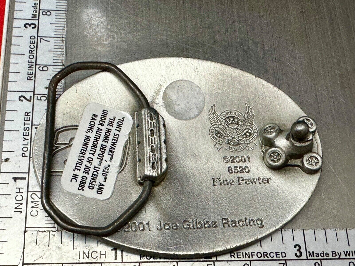20 Tony Stewart Nascar 2001 Licensed Great American Products Gibbs Belt Buckle