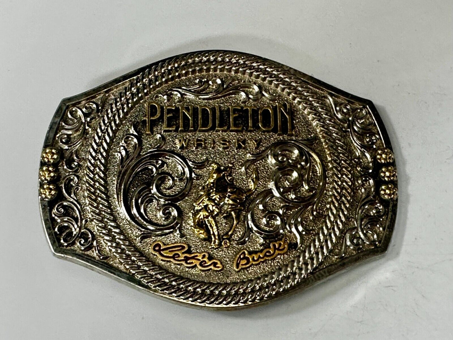2021 Pendleton whiskey Let'er Buck Rodeo Cowboy Montana Silversmiths Belt Buckle
