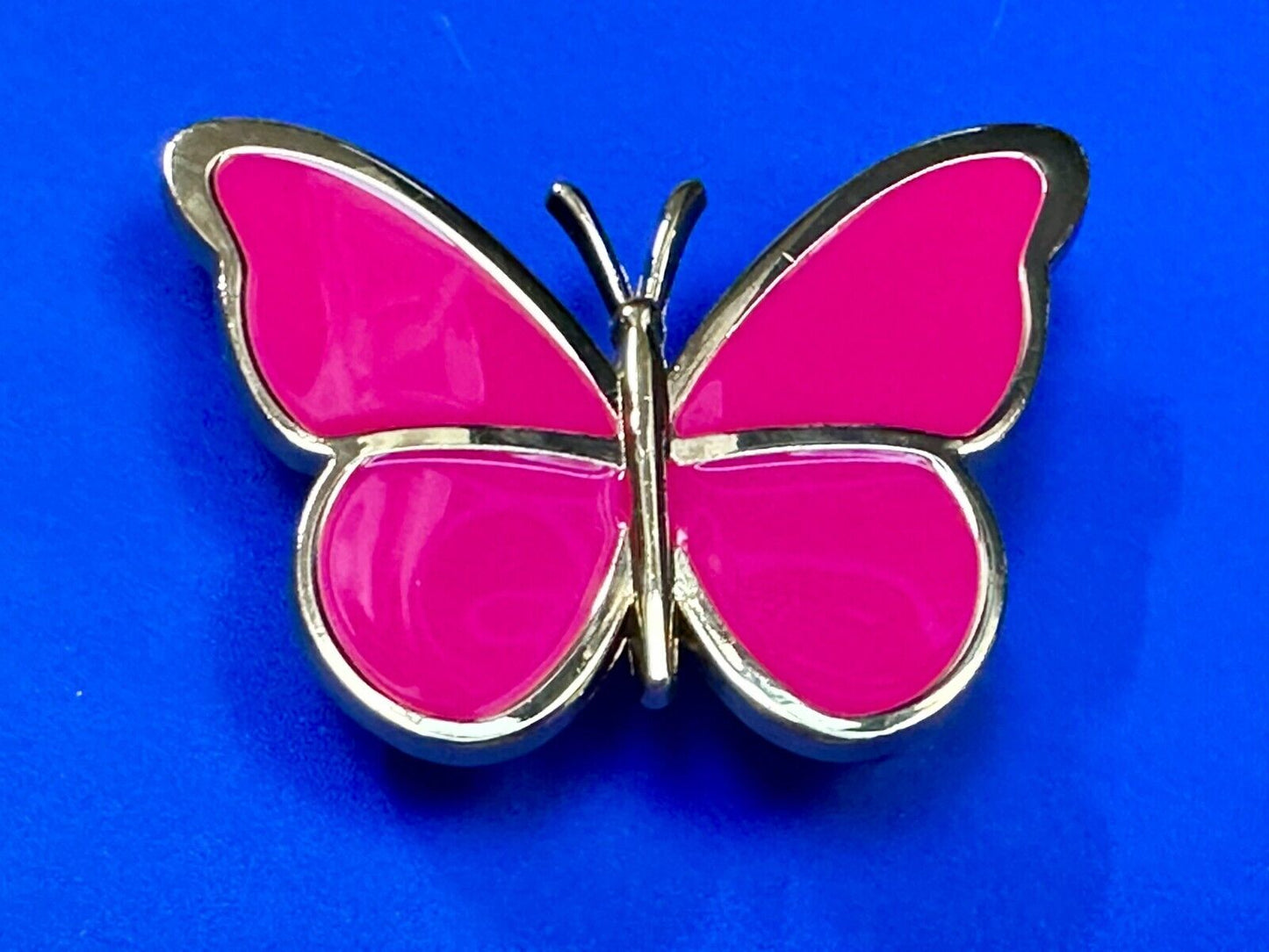 Beautiful Butterfly Shaped Cutout Pink Enameled Womens Belt Buckle