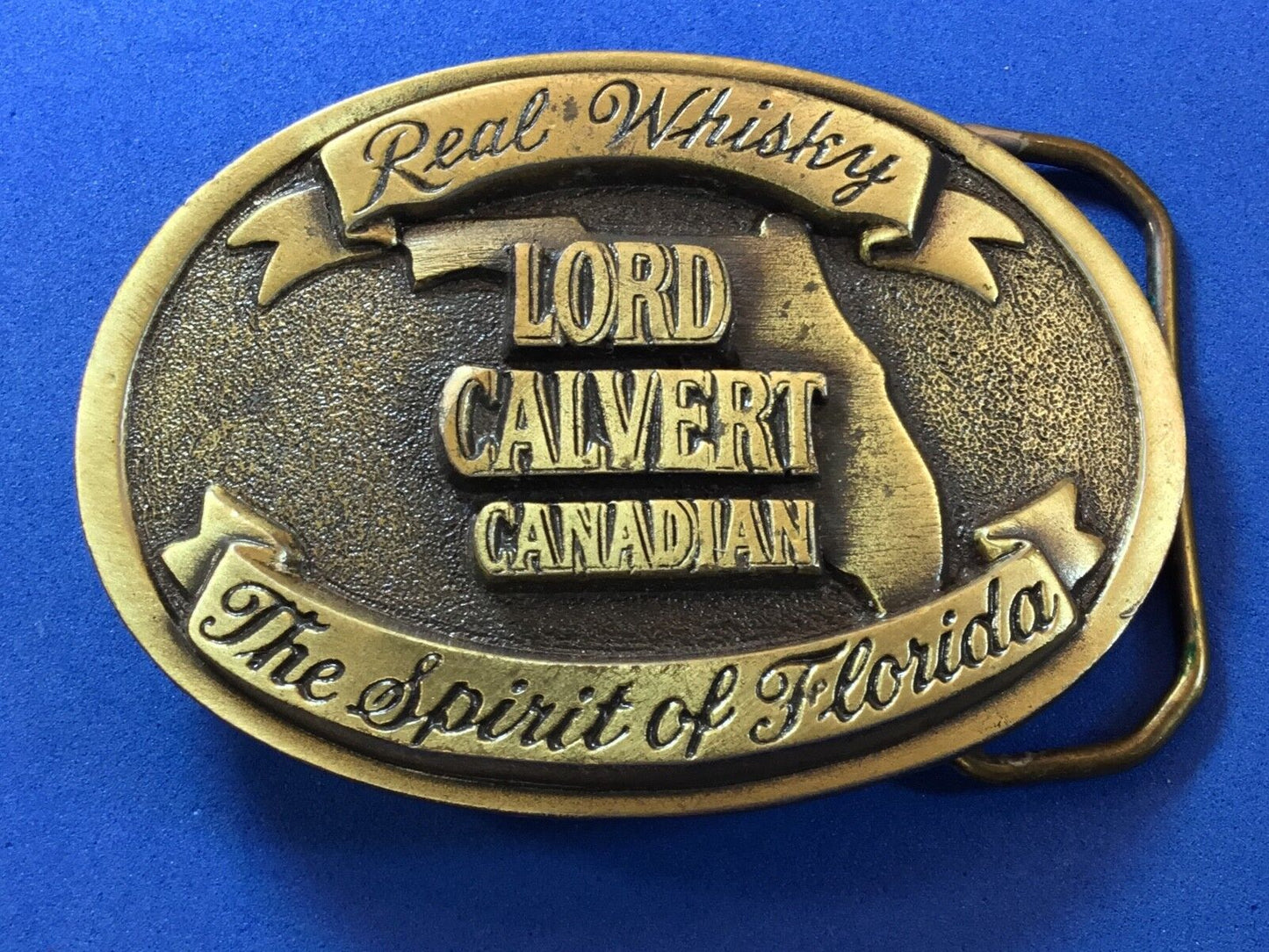 Vintage Belt Buckle Real Whisky Lord Calvert Canadian - Spirit of Florida Promo